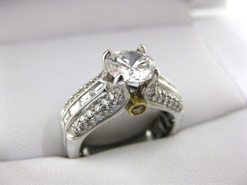 A1681 - 18 Karat White and Yellow Gold Simon G. Engagement Ring
