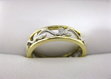 C1922 - 18 Karat White and Yellow Gold Simon G. Dinner Ring