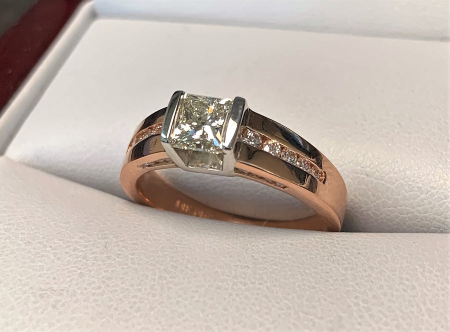 D10001 - 14 Karat Rose Gold Custom Men's Diamond Ring