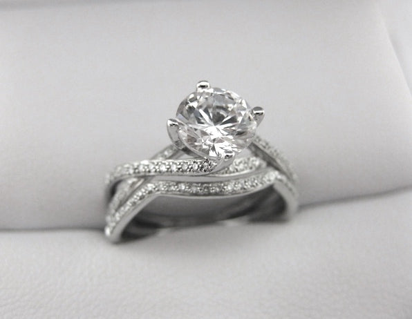 A2042 - 18 Karat White Gold Simon G. Engagement Ring and Band