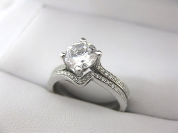 A2043 - 18 Karat White Gold Simon G. Engagement Ring and Band