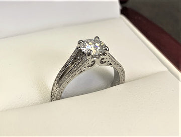 A2790 - 14 Karat White Gold Custom Engagement Ring