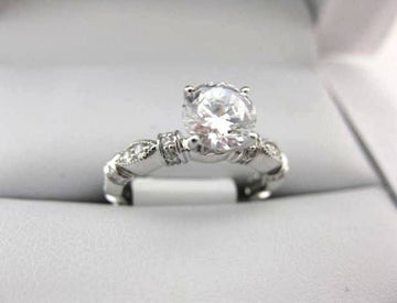 White Gold La Vie Engagement Ring 115014-S