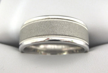 White Gold Men's Wedding Band 3919-8