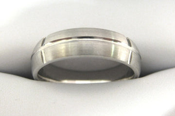 White Gold Men's Wedding Band 3962-6