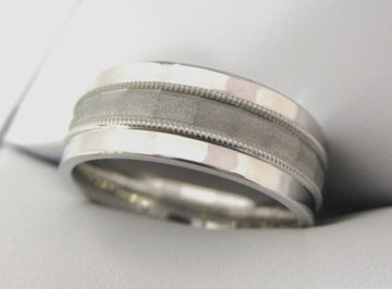 White Gold Men's Wedding Band 3980-8