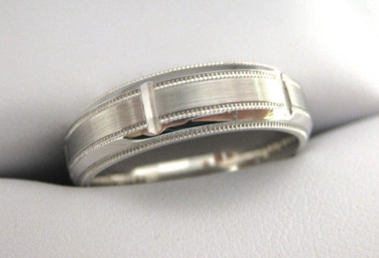 White Gold Men's Wedding Band 4909-6