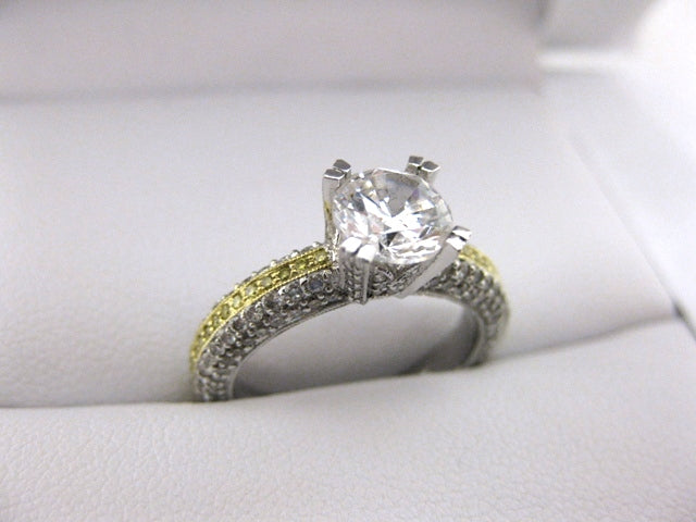 A1684 - 18 Karat White and Yellow Gold Simon G. Engagement Ring