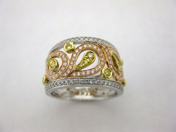 C1902 - 18 Karat White, Yellow, and Rose Gold Simon G. Dinner Ring