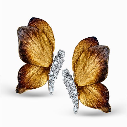 J8984 - 18 Karat White and Yellow Gold Simon G. Earrings