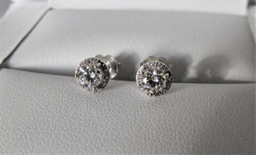 J8852 - 14 Karat White Gold Diamond Stud Earrings