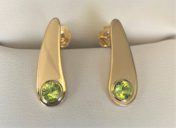 TJ7419 - 14 Karat Yellow Gold Custom Peridot Earrings