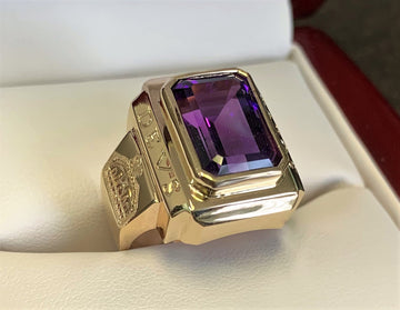 THOG10011 - Yellow Gold Custom Amethyst Ring