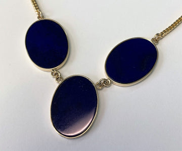 TI10027 - 14 Karat Yellow Gold Custom Lapis Pendant