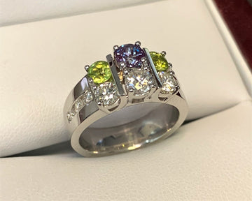 H10003 - 14 Karat White Gold Custom Gemstone Ring