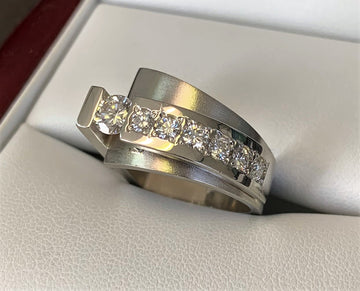 TC10040 - 14 Karat White Gold Custom Dinner Ring