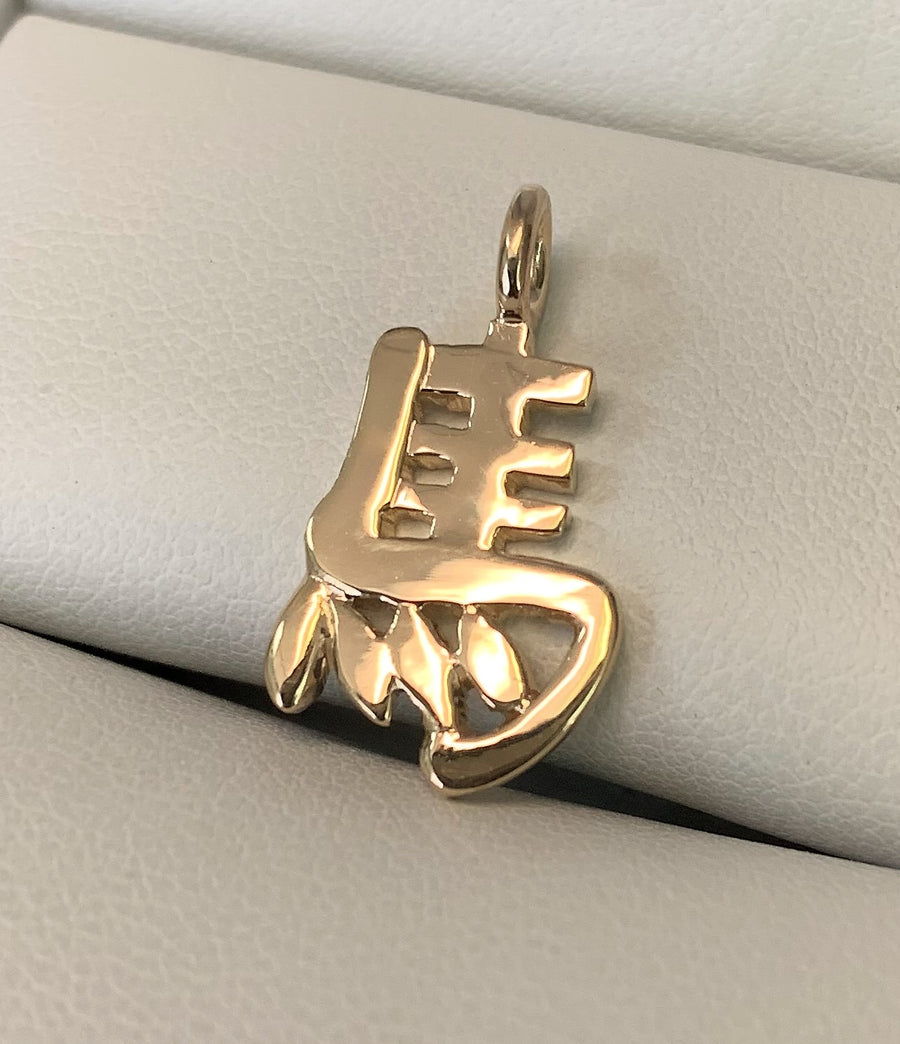 TI10092 - 14 Karat Yellow Gold Custom Symbol Pendant