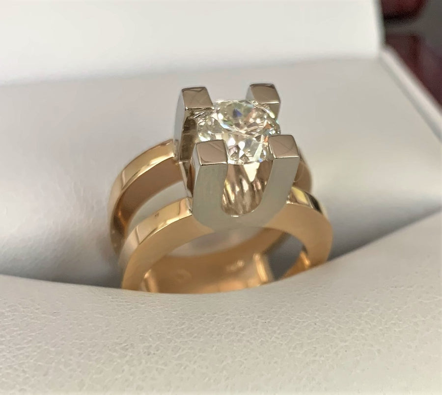 TA10099 - 14 Karat Yellow/White Gold Custom Engagement Ring