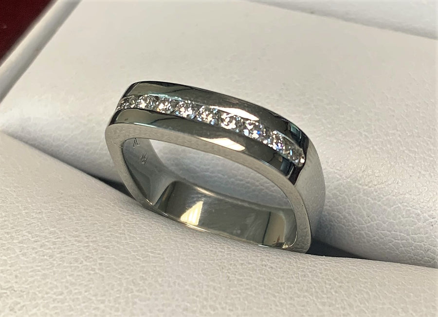 TC10116 - 19 Karat White Gold Custom Diamond Ring