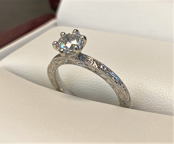 A10033 - 14 Karat White Gold Custom Engagement Ring