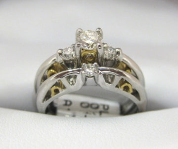 A1056, B967 - Platinum and 22 Karat Yellow Gold Engagement Ring