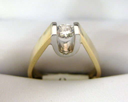 A1082 - 14 Karat White and Yellow Gold Engagement Ring