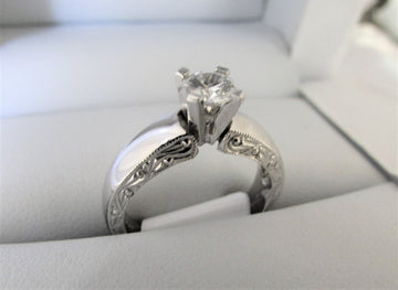 A1312- 14 Karat White Gold Engagement Ring