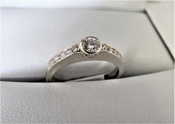 A1393 - 14 Karat White Gold Engagement Ring