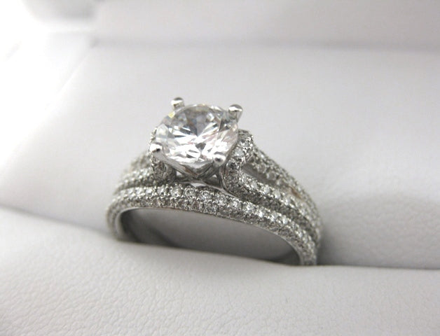 A2041 - 18 Karat White Gold Simon G. Engagement Ring and Band