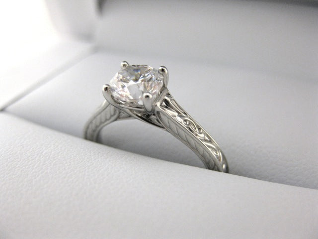 A2638 - 14 Karat White Gold Engagement Ring