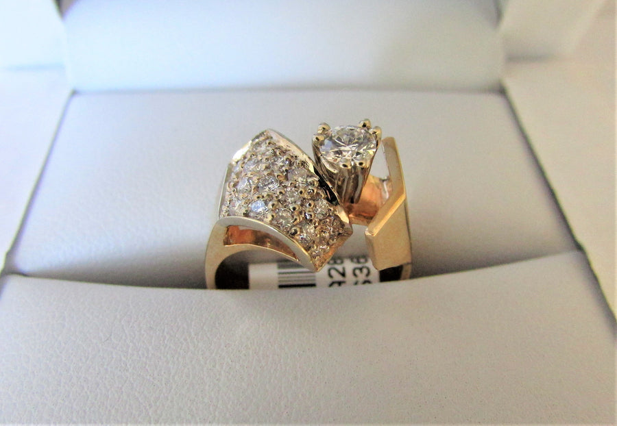 A2800 - 14 Karat Yellow and White Gold Engagement Ring