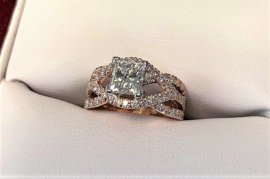 A2810 - 14 Karat Rose Gold Custom Engagement Ring
