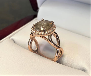 A2813 - 14 Karat Rose Gold Custom Engagement Ring