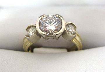 A877 - 14 Karat White and Yellow Gold Ring