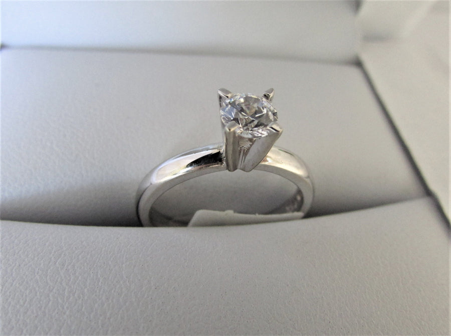 APA4588 - 14 Karat White Gold Engagement Ring