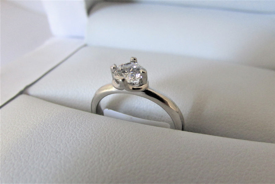 APA4595 - 14 Karat White Gold Engagement Ring