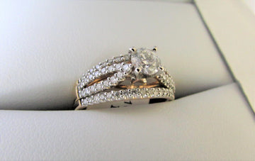 APA4662 - 14 Karat White and Yellow Gold Engagement Ring