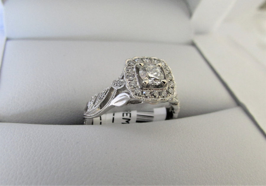 APA4709 - 14 Karat White Gold Engagement Ring