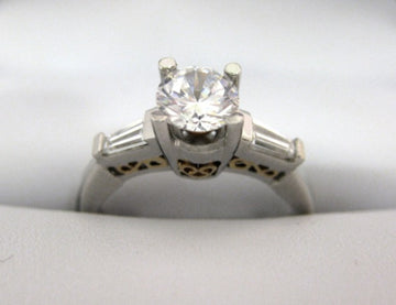AT1158 - Platinum and 22 Karat Yellow Gold Engagement Ring