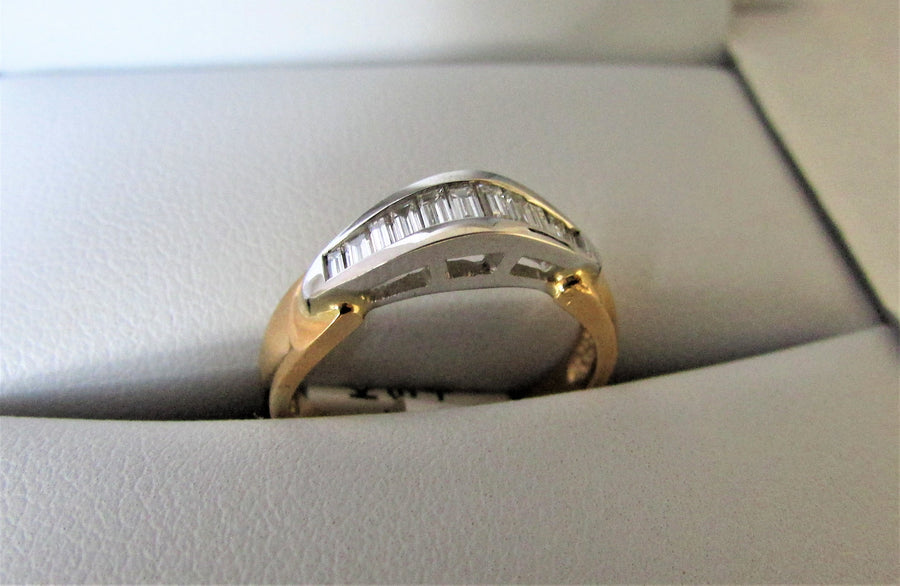 B1027 - 14 Karat White and Yellow Gold Band