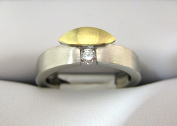 C1514- 14 Karat White and Yellow Gold Ring