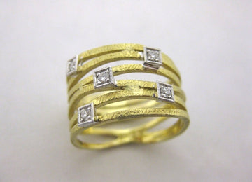 C1923 - 18 Karat White and Yellow Gold Simon G. Dinner Ring