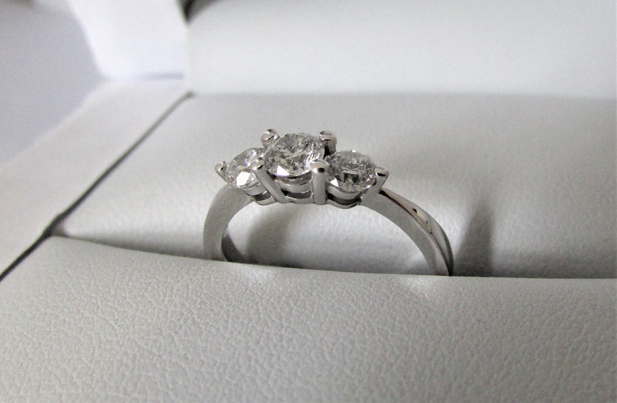 C1933 - 14 Karat White Gold Engagement Ring