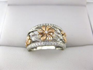 C1984 - 18 Karat White and Rose Gold Simon G. Dinner Ring