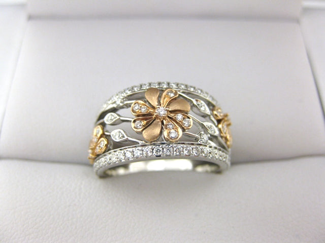 C1984 - 18 Karat White and Rose Gold Simon G. Dinner Ring