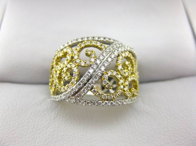 C2053 - 18 Karat White and Yellow Gold Simon G. Dinner Ring