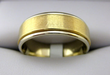 F2652 - 14 Karat White and Yellow Gold Men's Wedding Band