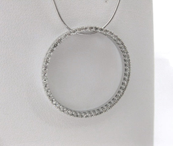 I5074 - 14 Karat White Gold Circle Pendant