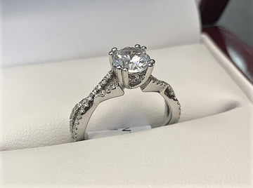 APA4670 - 14 Karat White Gold Engagement Ring