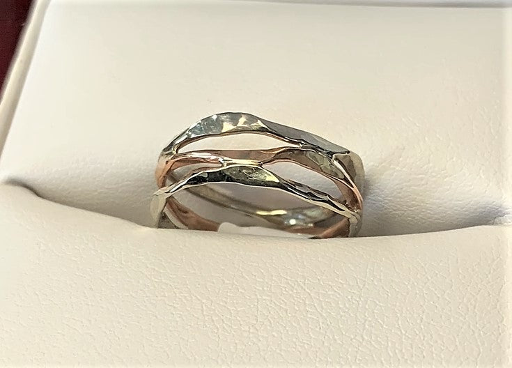 C2017 - 14 Karat White and Rose Gold Ross Haynes Ring